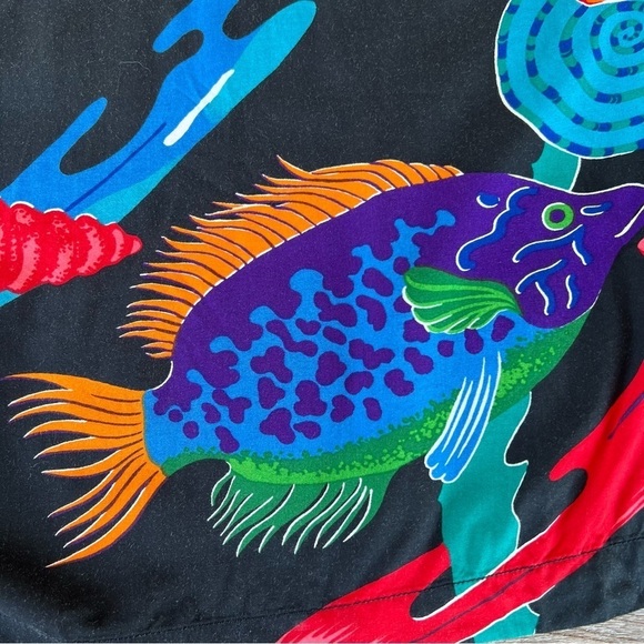 Vintage Polo Ralph Lauren Caldwell Koi Fish Button Down Tropical XL Viscose FLAW - Picture 7 of 16